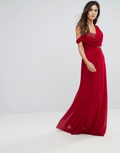 Платье макси со стразами City Goddess - Красный