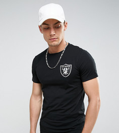 Длинная обтягивающая футболка Majestic Raiders эксклюзивно для ASOS - Черный