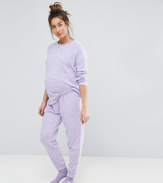 Комплект с джоггерами и свитшотом для беременных ASOS Maternity LOUNGE - Фиолетовый