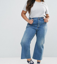 Укороченные расклешенные джинсы со вставками годе ASOS CURVE - Синий
