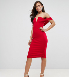 Платье-футляр с открытыми плечами Parisian Tall - Красный