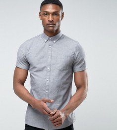Серая оксфордская рубашка с короткими рукавами Burton Menswear TALL - Серый