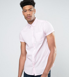 Розовая оксфордская рубашка с коротким рукавом Burton Menswear TALL - Розовый