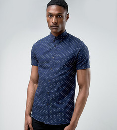Рубашка в горошек с короткими рукавами Burton Menswear TALL - Темно-синий