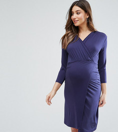 Платье мини с запахом ASOS Maternity NURSING - Темно-синий