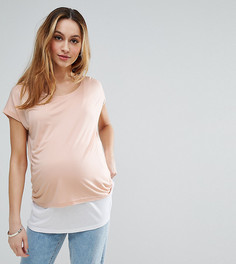 Двухслойная футболка для кормления ASOS Maternity - Розовый