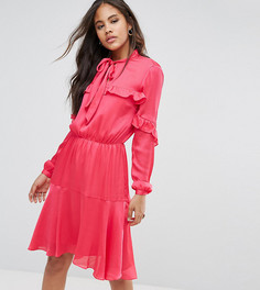 Платье миди с завязкой и оборками Y.A.S Tall - Розовый
