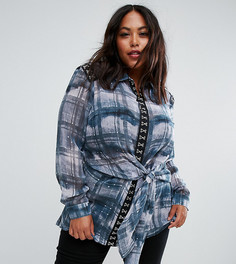 Блузка в клетку с застежкой на крючки ASOS CURVE - Мульти