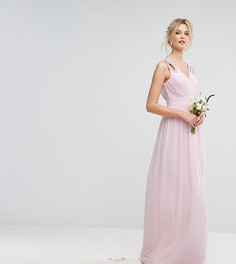 Декорированное платье макси с запахом TFNC Tall Wedding - Розовый
