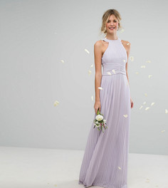 Плиссированное платье макси с высоким воротником TFNC Tall Wedding - Фиолетовый