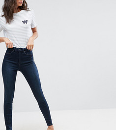 Темные выбеленные джинсы с завышенной талией ASOS TALL Premium SCULPT ME - Синий