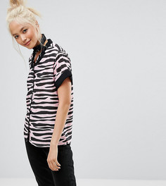 Рубашка с принтом зебра Lazy Oaf - Розовый