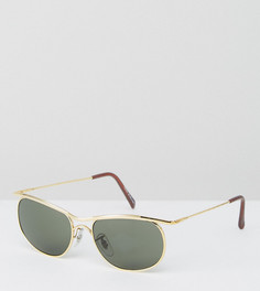 Золотистые квадратные солнцезащитные очки Reclaimed Vintage эксклюзивно для ASOS - Золотой