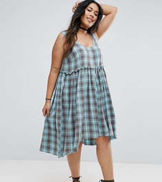 Свободный сарафан в клетку ASOS CURVE - Мульти