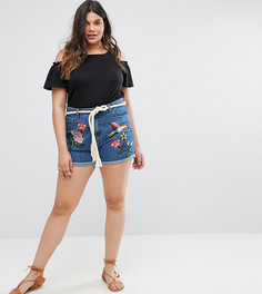 Джинсовые шорты с вышивкой Alice & You - Синий