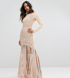 Платье-футляр с отделкой из искусственного жемчуга в стиле барокко и кисточками A Star Is Born - Розовый