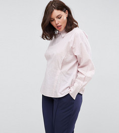 Рубашка в полоску с корсетной отделкой на спине ASOS CURVE - Розовый
