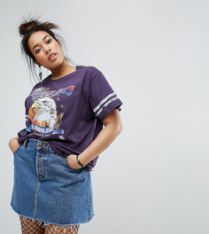 Выбеленная футболка с принтом ASOS CURVE - Мульти