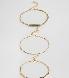 Набор из 3 браслетов-цепочек в винтажном стиле ASOS - Золотой