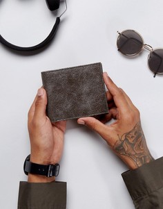 Черный кожаный бумажник с цепочкой и потертостями ASOS - Черный