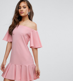 Платье мини с открытыми плечами John Zack Tall - Розовый