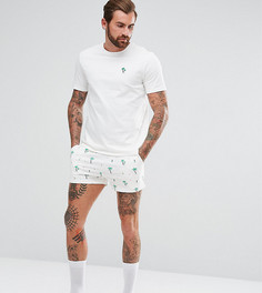 Пижамный комплект из футболки и шорт с принтом ASOS - Белый