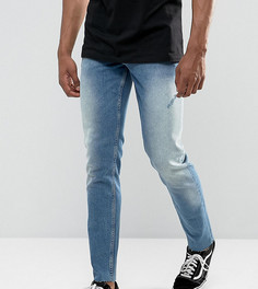 Узкие джинсы с потертостями ASOS TALL - Синий