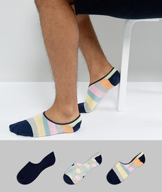 Набор из 3 пар подследников для кроссовок Happy Socks - Мульти