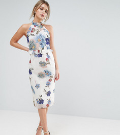Платье миди с высоким воротом и цветочным принтом Hope & Ivy - Мульти