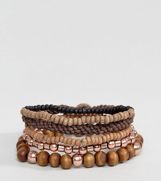 Набор деревянных браслетов и браслетов из шнурков Icon Brand - Мульти
