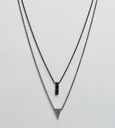 2 ожерелья с витыми подвесками в форме треугольника Icon Brand - Серебряный