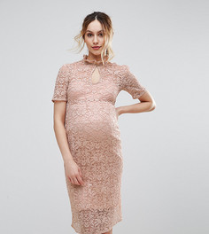 Кружевное платье-футляр Hope & Ivy Maternity - Розовый
