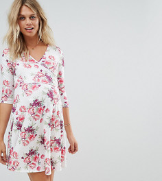 Платье с запахом и цветочным принтом ASOS Maternity NURSING - Белый