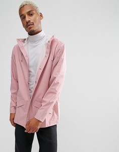 Розовая укороченная непромокаемая куртка Rains - Красный