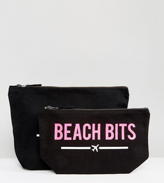 Комплект дорожных чехлов с надписями Bikinis и Beach Bits Crazy Haute - Розовый