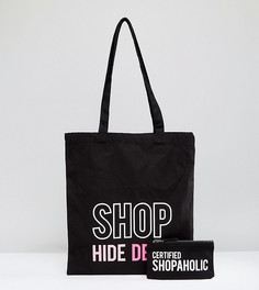 Черная сумка-тоут с клатчем Crazy Haute Shop Hide Deny - Черный