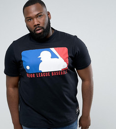 Черная футболка с логотипом-щитом Majestic PLUS MLB - Черный