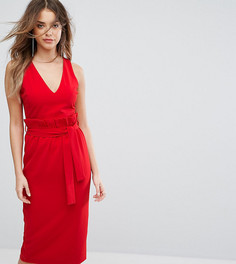 Платье миди с присборенной отделкой на талии Lavish Alice - Красный