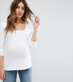 Лонгслив с квадратным вырезом ASOS Maternity - Белый