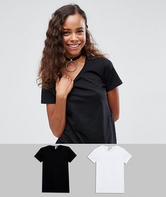 Комплект из 2 футболок с круглым вырезом ASOS PETITE - Скидка 15 - Мульти