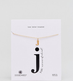 Позолоченный браслет с буквой J Dogeared Love Letter - Золотой