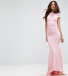 Платье макси с кружевной вставкой City Goddess Tall - Розовый