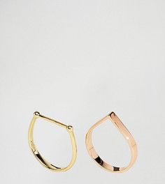 2 узких кольца ограниченной серии с геометрическими дизайнами - Мульти Asos