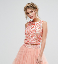 Кроп-топ от комплекта с 3D-отделкой Lace & Beads - Оранжевый