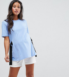 Футболка с D-образной пряжкой сбоку ASOS Maternity - Синий