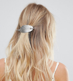 Серебристая металлическая заколка для волос с листком Orelia - Серебряный