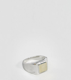 Кольцо-печатка из позолоченного серебра ASOS - Серебряный