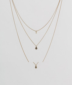 Ярусное ожерелье с подвесками хамса ASOS - Золотой