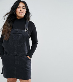 Выбеленный черный джинсовый сарафан ASOS CURVE - Черный
