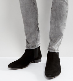 Черные замшевые ботинки челси для широкой стопы ASOS - Черный